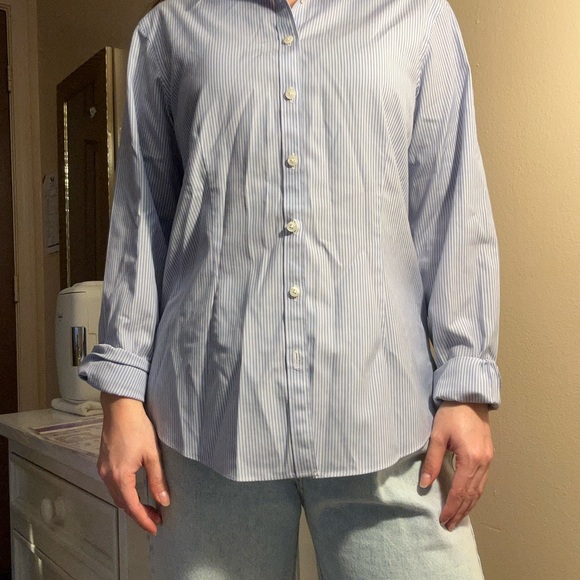 Brooks Brothers Tops - Classic Blue Striped Womens Brooks Brother Shirt